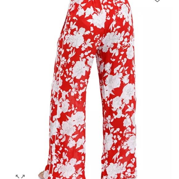 Geraldine Ikebana Floral Wide Leg Pants Swim Cover-Up - Picture 2 of 3